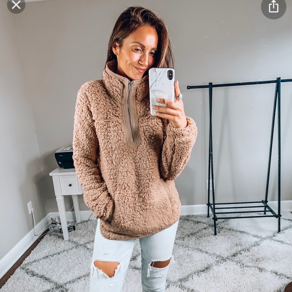 Abercrombie Sherpa Half-Zip Elevated Trim Sweatshirt